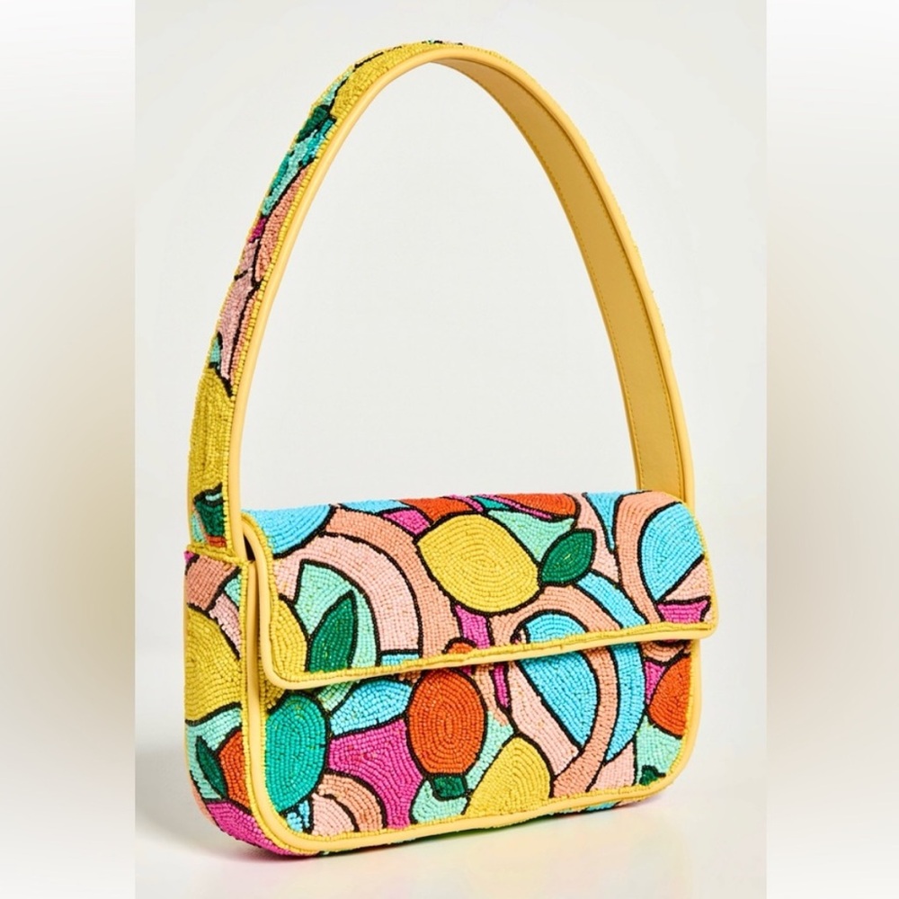 🌺🎉HP🎉🌺 NWT Staud Beaded Tommy Shoulder Bag Multi Colorblock 🌟RARE FIND🌟 - Picture 13 of 16